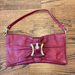 b. makowsky Rich Burgundy Leather Wristlet